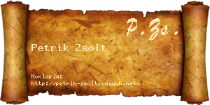 Petrik Zsolt névjegykártya